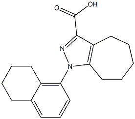 1-(5,6,7,8-tetrahydronaphthalen-1-yl)-1,4,5,6,7,8-hexahydrocyclohepta[c]pyrazole-3-carboxylic acid Struktur