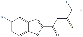 1-(5-bromo-1-benzofuran-2-yl)-4,4-difluorobutane-1,3-dione Struktur