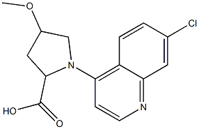 1-(7-chloroquinolin-4-yl)-4-methoxypyrrolidine-2-carboxylic acid Struktur