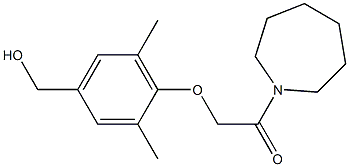 1-(azepan-1-yl)-2-[4-(hydroxymethyl)-2,6-dimethylphenoxy]ethan-1-one Struktur