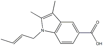 1-(but-2-en-1-yl)-2,3-dimethyl-1H-indole-5-carboxylic acid Struktur