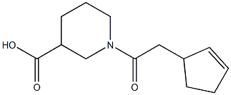 1-(cyclopent-2-en-1-ylacetyl)piperidine-3-carboxylic acid Struktur