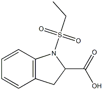 1-(ethanesulfonyl)-2,3-dihydro-1H-indole-2-carboxylic acid Struktur