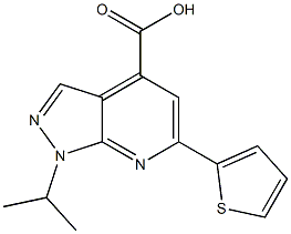 1-(propan-2-yl)-6-(thiophen-2-yl)-1H-pyrazolo[3,4-b]pyridine-4-carboxylic acid Struktur