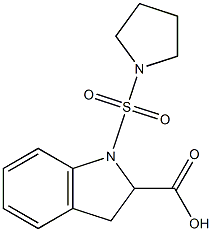 1-(pyrrolidine-1-sulfonyl)-2,3-dihydro-1H-indole-2-carboxylic acid Struktur