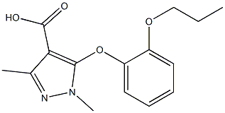 1,3-dimethyl-5-(2-propoxyphenoxy)-1H-pyrazole-4-carboxylic acid Struktur