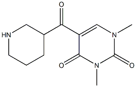 1,3-dimethyl-5-(piperidin-3-ylcarbonyl)-1,2,3,4-tetrahydropyrimidine-2,4-dione Struktur