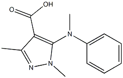 1,3-dimethyl-5-[methyl(phenyl)amino]-1H-pyrazole-4-carboxylic acid Struktur