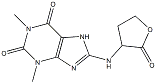 1,3-dimethyl-8-[(2-oxooxolan-3-yl)amino]-2,3,6,7-tetrahydro-1H-purine-2,6-dione Struktur