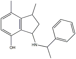 1,7-dimethyl-3-[(1-phenylethyl)amino]-2,3-dihydro-1H-inden-4-ol Struktur