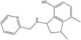 1,7-dimethyl-3-[(pyridin-2-ylmethyl)amino]-2,3-dihydro-1H-inden-4-ol Struktur