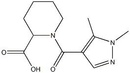 1-[(1,5-dimethyl-1H-pyrazol-4-yl)carbonyl]piperidine-2-carboxylic acid Struktur