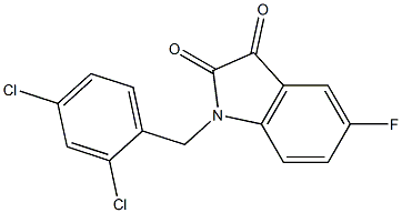 1-[(2,4-dichlorophenyl)methyl]-5-fluoro-2,3-dihydro-1H-indole-2,3-dione Struktur