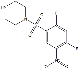 1-[(2,4-difluoro-5-nitrobenzene)sulfonyl]piperazine Struktur