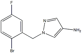 1-[(2-bromo-5-fluorophenyl)methyl]-1H-pyrazol-4-amine Struktur