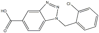 1-[(2-chlorophenyl)methyl]-1H-1,2,3-benzotriazole-5-carboxylic acid Struktur