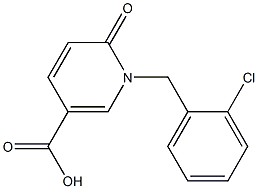 1-[(2-chlorophenyl)methyl]-6-oxo-1,6-dihydropyridine-3-carboxylic acid Struktur