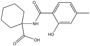 1-[(2-hydroxy-4-methylbenzene)amido]cyclohexane-1-carboxylic acid Struktur