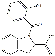 1-[(2-hydroxyphenyl)carbonyl]-2,3-dihydro-1H-indole-2-carboxylic acid Struktur