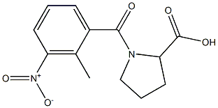 1-[(2-methyl-3-nitrophenyl)carbonyl]pyrrolidine-2-carboxylic acid Struktur