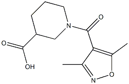 1-[(3,5-dimethyl-1,2-oxazol-4-yl)carbonyl]piperidine-3-carboxylic acid Struktur