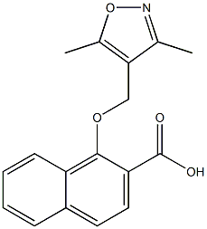 1-[(3,5-dimethylisoxazol-4-yl)methoxy]-2-naphthoic acid Struktur