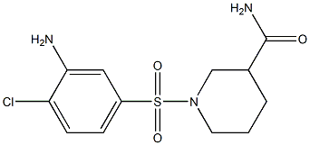 1-[(3-amino-4-chlorobenzene)sulfonyl]piperidine-3-carboxamide Struktur