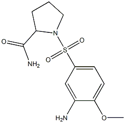 1-[(3-amino-4-methoxybenzene)sulfonyl]pyrrolidine-2-carboxamide Struktur