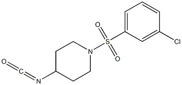 1-[(3-chlorobenzene)sulfonyl]-4-isocyanatopiperidine Struktur