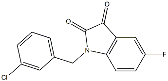 1-[(3-chlorophenyl)methyl]-5-fluoro-2,3-dihydro-1H-indole-2,3-dione Struktur