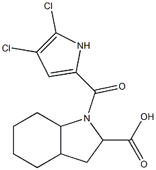 1-[(4,5-dichloro-1H-pyrrol-2-yl)carbonyl]-octahydro-1H-indole-2-carboxylic acid Struktur