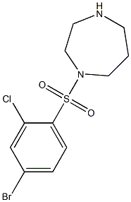 1-[(4-bromo-2-chlorobenzene)sulfonyl]-1,4-diazepane Struktur