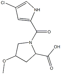 1-[(4-chloro-1H-pyrrol-2-yl)carbonyl]-4-methoxypyrrolidine-2-carboxylic acid Struktur