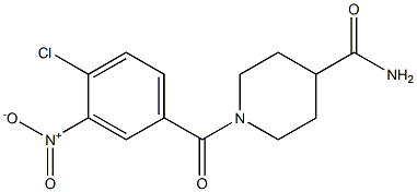 1-[(4-chloro-3-nitrophenyl)carbonyl]piperidine-4-carboxamide Struktur