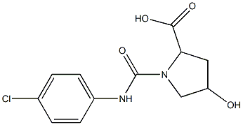 1-[(4-chlorophenyl)carbamoyl]-4-hydroxypyrrolidine-2-carboxylic acid Struktur