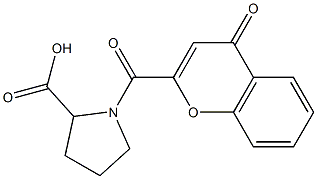 1-[(4-oxo-4H-chromen-2-yl)carbonyl]pyrrolidine-2-carboxylic acid Struktur