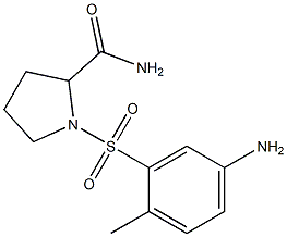 1-[(5-amino-2-methylbenzene)sulfonyl]pyrrolidine-2-carboxamide Struktur