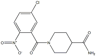 1-[(5-chloro-2-nitrophenyl)carbonyl]piperidine-4-carboxamide Struktur