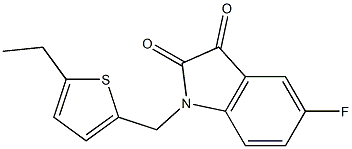 1-[(5-ethylthiophen-2-yl)methyl]-5-fluoro-2,3-dihydro-1H-indole-2,3-dione Struktur