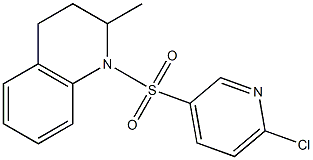 1-[(6-chloropyridine-3-)sulfonyl]-2-methyl-1,2,3,4-tetrahydroquinoline Struktur