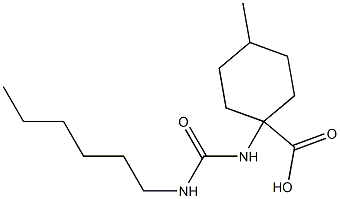 1-[(hexylcarbamoyl)amino]-4-methylcyclohexane-1-carboxylic acid Struktur