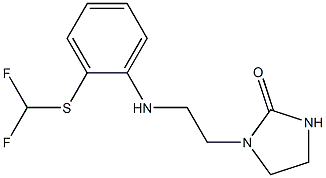 1-[2-({2-[(difluoromethyl)sulfanyl]phenyl}amino)ethyl]imidazolidin-2-one Struktur