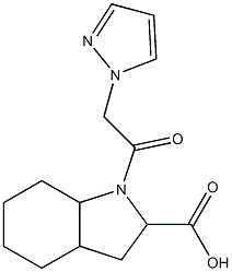 1-[2-(1H-pyrazol-1-yl)acetyl]-octahydro-1H-indole-2-carboxylic acid Struktur