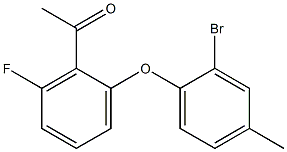 1-[2-(2-bromo-4-methylphenoxy)-6-fluorophenyl]ethan-1-one Struktur