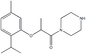 1-[2-(2-isopropyl-5-methylphenoxy)propanoyl]piperazine Struktur