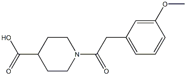 1-[2-(3-methoxyphenyl)acetyl]piperidine-4-carboxylic acid Struktur