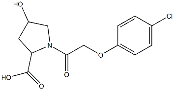 1-[2-(4-chlorophenoxy)acetyl]-4-hydroxypyrrolidine-2-carboxylic acid Struktur