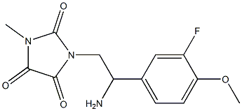 1-[2-amino-2-(3-fluoro-4-methoxyphenyl)ethyl]-3-methylimidazolidine-2,4,5-trione Struktur