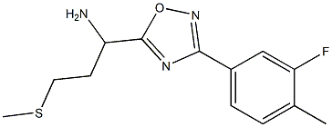 1-[3-(3-fluoro-4-methylphenyl)-1,2,4-oxadiazol-5-yl]-3-(methylsulfanyl)propan-1-amine Struktur