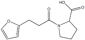 1-[3-(furan-2-yl)propanoyl]pyrrolidine-2-carboxylic acid Struktur